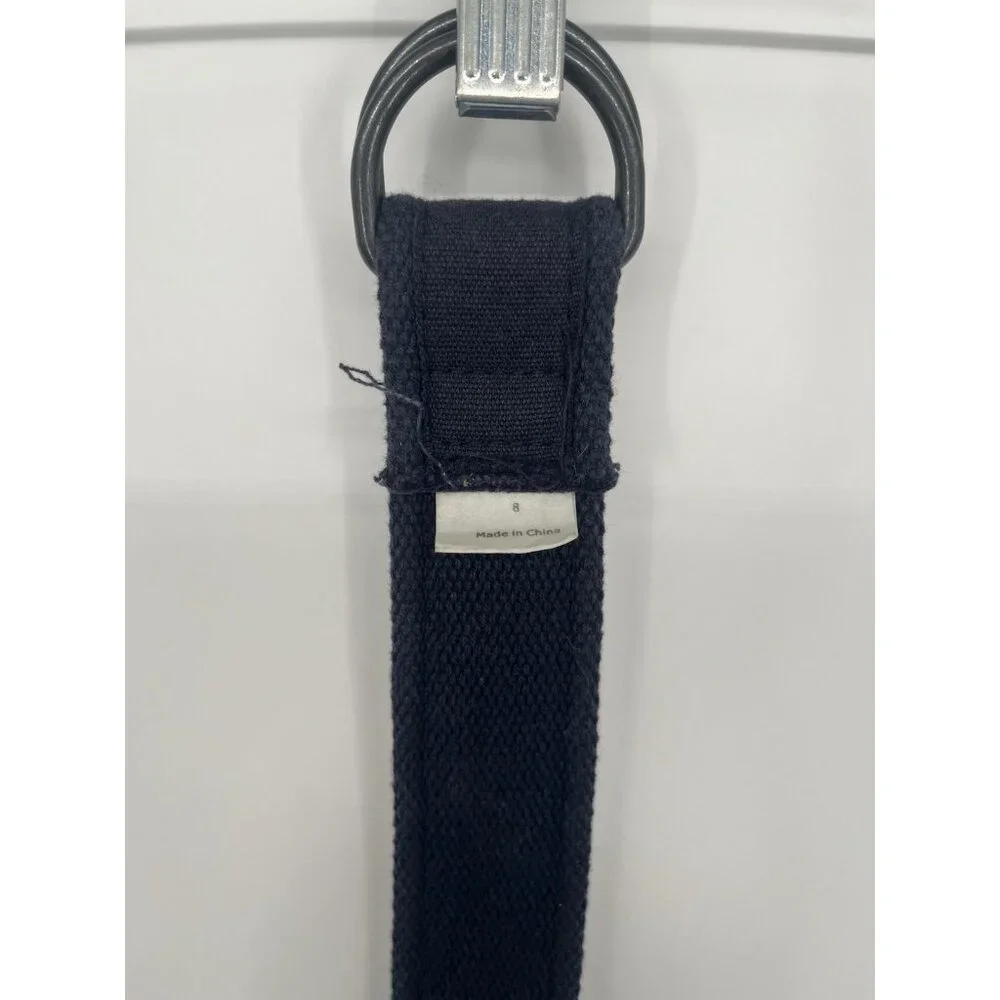 Abercrombie & Fitch Wide Blue Green Moose Logo‎ Cotton Web Belt - Size 8
